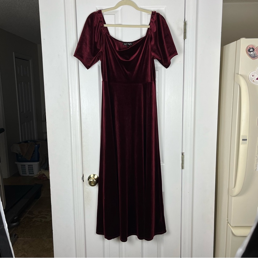 Velvet Maxi Dress Romantic Evening Holiday Goth